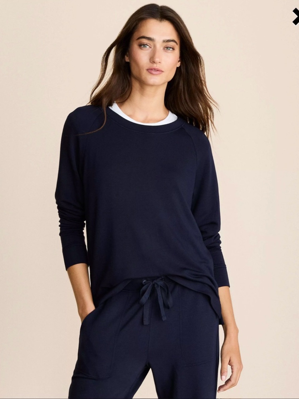 Lou & Grey Navy Crewneck Long Sleeve Top